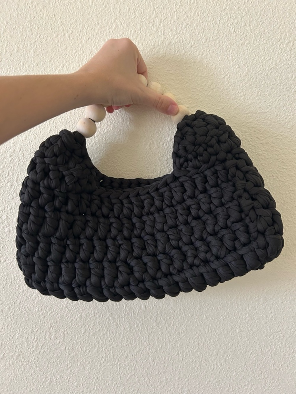 Handcrafted Crochet Wristlet Clutch - Black, Brown & Cream Options - Picture 5 of 5